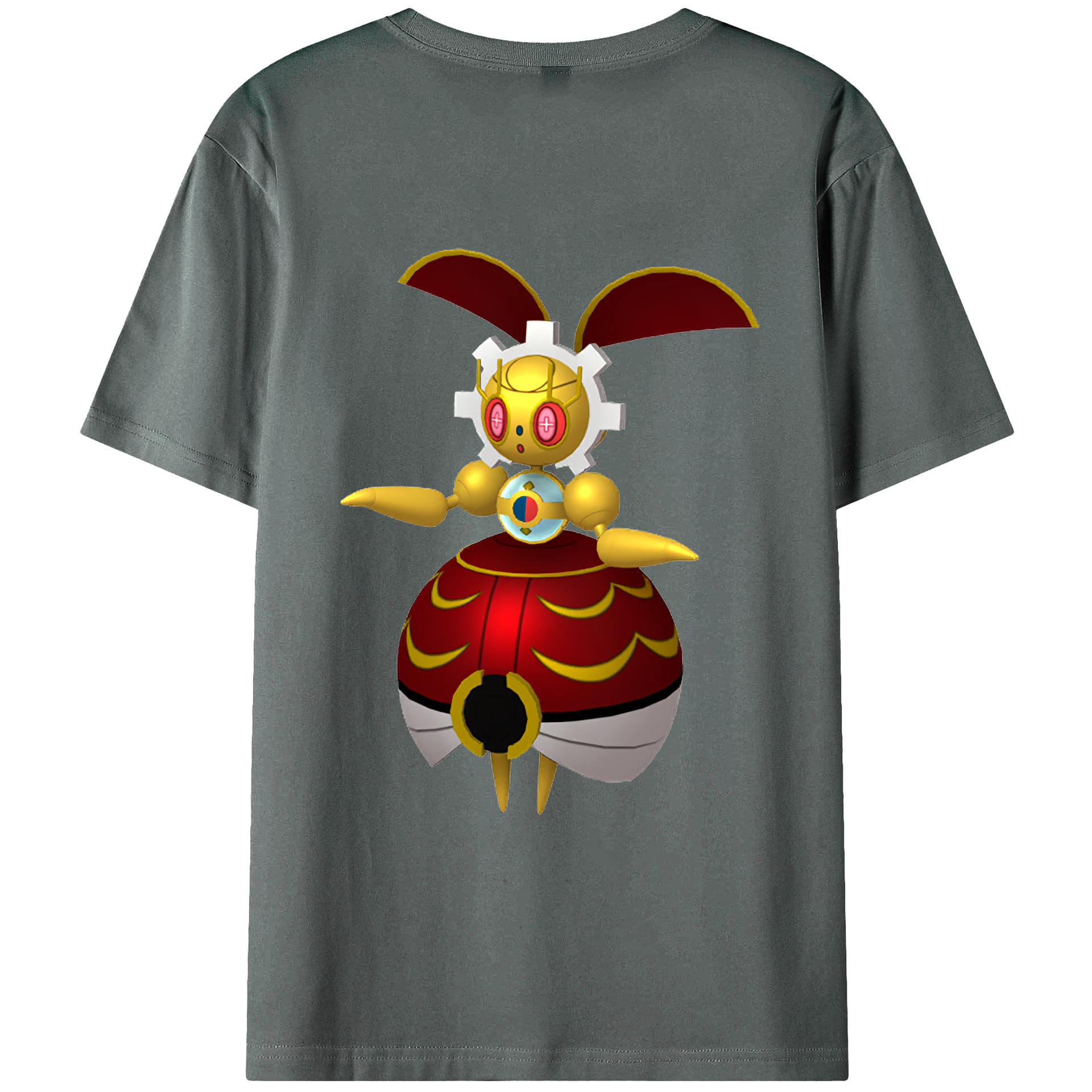 （画像用） ポケットモンスター Pokémon 綿100％ メンズ半袖Tシャツ（バックプリント） 通気性